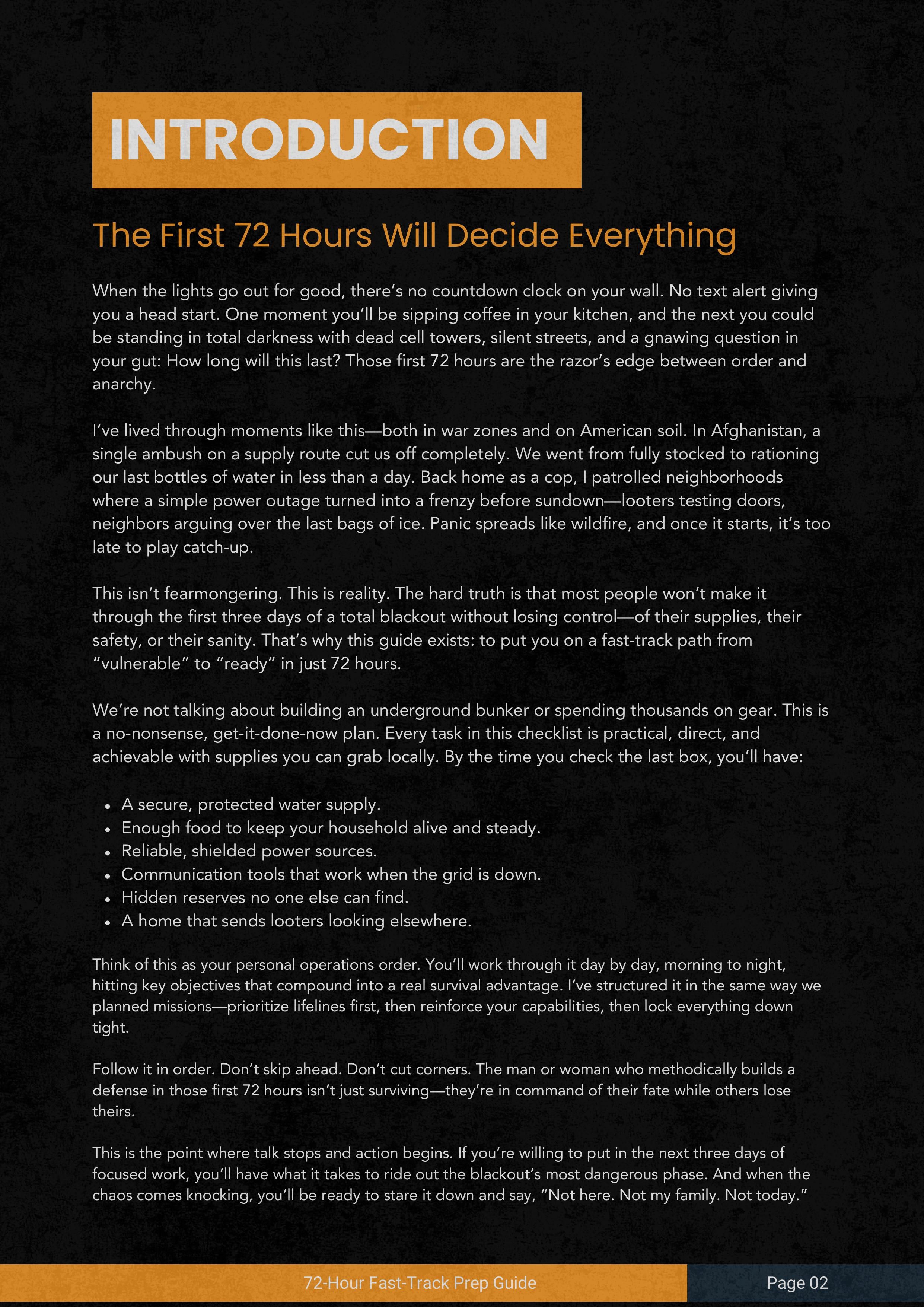 72 hour Fast Track Kit