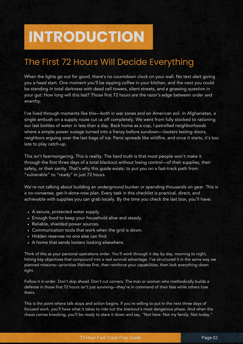 72 hour Fast Track Kit